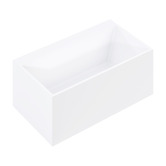 OMVIVO Cdesign Matte White Solid Surface Freestanding Bath with Overflow