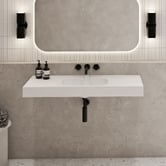 OMVIVO Mia 1200mm Matte White Wall Hung Basin with Overflow