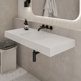 OMVIVO Mia 1200mm Matte White Wall Hung Basin with Overflow