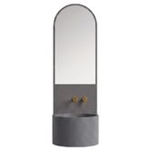 OMVIVO Marrakech 450mm Wall Hung Basin with Integrated Splashback &amp; Mirror