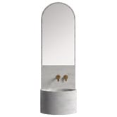 OMVIVO Marrakech 450mm Wall Hung Basin with Integrated Splashback &amp; Mirror