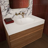 OMVIVO Mia 900mm Matte White Wall Hung Basin with Overflow