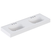 OMVIVO Mia 1500mm Matte White Wall Hung Double Basin with Overflow