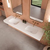 OMVIVO Mia 1800mm Matte White Wall Hung Double Basin with Overflow
