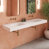 OMVIVO Mia 1800mm Matte White Wall Hung Double Basin with Overflow