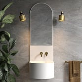 OMVIVO Marrakech 450mm Wall Hung Basin with Integrated Splashback &amp; Mirror