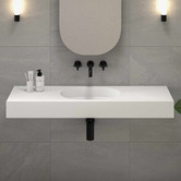 OMVIVO Arki 1200mm Matte White Wall Hung Basin with Overflow