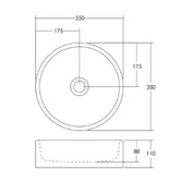OMVIVO Kanso 350mm Matte White Round Above Counter Basin