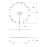 OMVIVO Benna 380mm Round Above Counter Basin