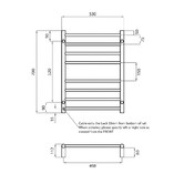 Radiant 530 x 700mm Round Heated Towel Rail