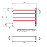 Radiant 750 x 550mm Low Voltage Round Heated Towel Rail
