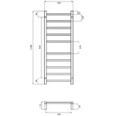 Radiant Non-Heated 430 x 1100mm Round Towel Rail