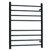 Radiant Non-Heated 530 x 700mm Matte Black Round Towel Rail