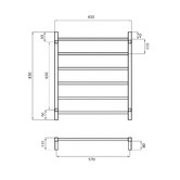 Radiant Non-Heated 500 x 830mm Mirror Polished 6 Bar Towel Rail