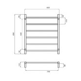 Radiant Non-Heated 800 x 830mm Polished Chrome Square Towel Rail
