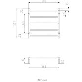 Radiant 600 x 550mm Mirror Polished Round Towel Rail