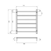Radiant 500 x 830mm Round 6 Bar Towel Ladder