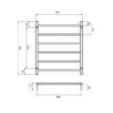Radiant Non-Heated 600 x 830mm Round Towel Rail