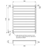 Radiant 900 x 1100mm Round Heated Towel Rail