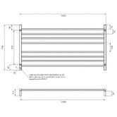 Radiant 1300 x 750mm Round Heated Towel Rail
