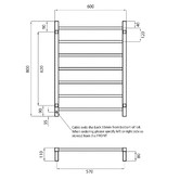 Radiant 600 x 800mm Square Heated Towel Rail