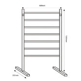 Radiant 600 x 1000mm 7 Bar Freestanding Heated Towel Rail