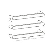 Radiant Flat-Faced 800mm Single Heated Towel Rail