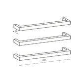 Radiant Square 650mm Single Heated Towel Rail