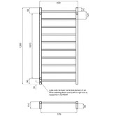 Radiant 600 x 1200mm 10 Bar Square Heated Towel Rail