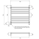 Radiant 750 x 750mm Light Gold Stainless Steel Heated Towel Rail