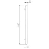 Radiant 900mm Single Heated Vertical Towel Bar