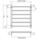 Radiant Non-Heated 700 x 830mm Light Gold Ladder Towel Rail