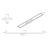 Radiant Tile Insert 100mm Linear Shower Grate with 74mm Outlet