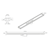 Radiant Tile Insert 100mm Linear Shower Grate with 74mm Outlet