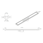 Radiant Tile Insert 100mm Linear Shower Grate with 90mm Outlet