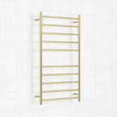 Radiant Light Gold 10 Bar Stainless Steel Heated Towel Rail