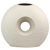Living Green Decor Cream Rippled Sand Urchin Oceania Vase