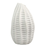 Living Green Decor 21cm White Rippled Pod Oceania Vase