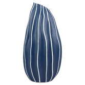 Living Green Decor 29.7cm Blue Striped Pod Oceania Vase