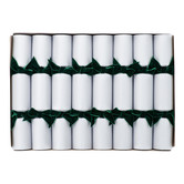 Crackers for Bonbons White &amp; Dark Green Snowfall Luxury Christmas Crackers