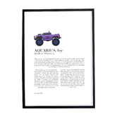 Tiny Tots Prints Zodiac Aquarius Child, Monster Truck Printed Wall Art