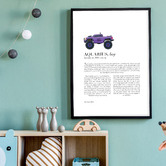 Tiny Tots Prints Zodiac Aquarius Child, Monster Truck Printed Wall Art