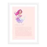 Tiny Tots Prints Zodiac Aquarius Child Mermaid Printed Wall Art