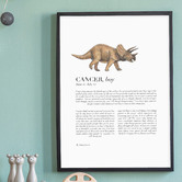 Tiny Tots Prints Zodiac Cancer Child Triceratops Printed Wall Art