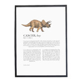 Tiny Tots Prints Zodiac Cancer Child Triceratops Printed Wall Art