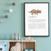 Tiny Tots Prints Zodiac Cancer Child Triceratops Printed Wall Art