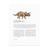Tiny Tots Prints Zodiac Cancer Child Triceratops Printed Wall Art