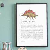 Tiny Tots Prints Zodiac Capricorn Child Stegosaurus Printed Wall Art
