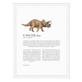 Tiny Tots Prints Zodiac Cancer Child Triceratops Printed Wall Art