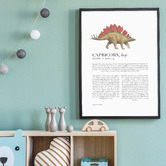Tiny Tots Prints Zodiac Capricorn Child Stegosaurus Printed Wall Art